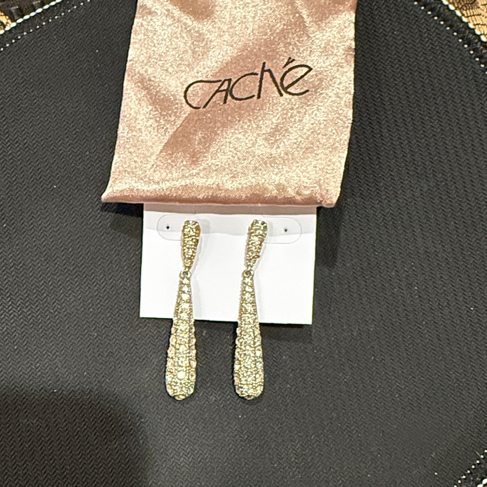 Cache Sparkling Gold Dangle Earrings - image 3